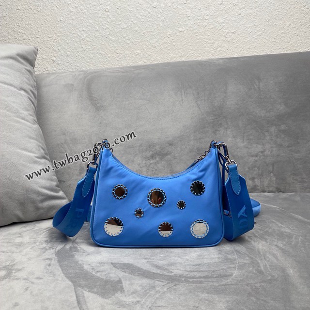 Prada專櫃爆款刺繡亮片三合一包包 1BH204 普拉達22年最新純手工刺繡肩背女包 csp1349